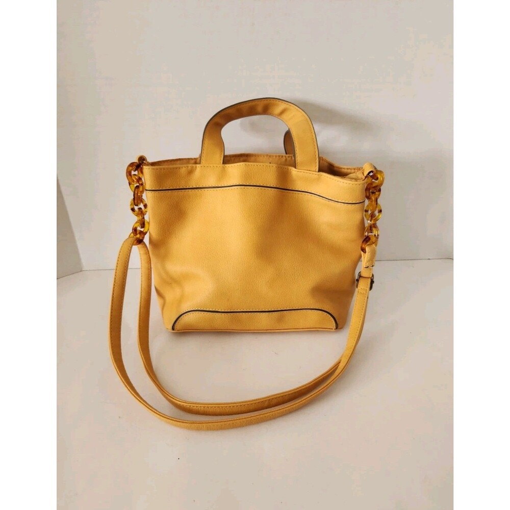 Shoulder Hand Bag Purse Snap Close Boho Yellow